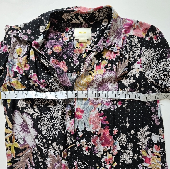 Anthropologie Maeve Xs Floral Patterned Shirt Button Up Long Sleeve - Picture 4 of 7